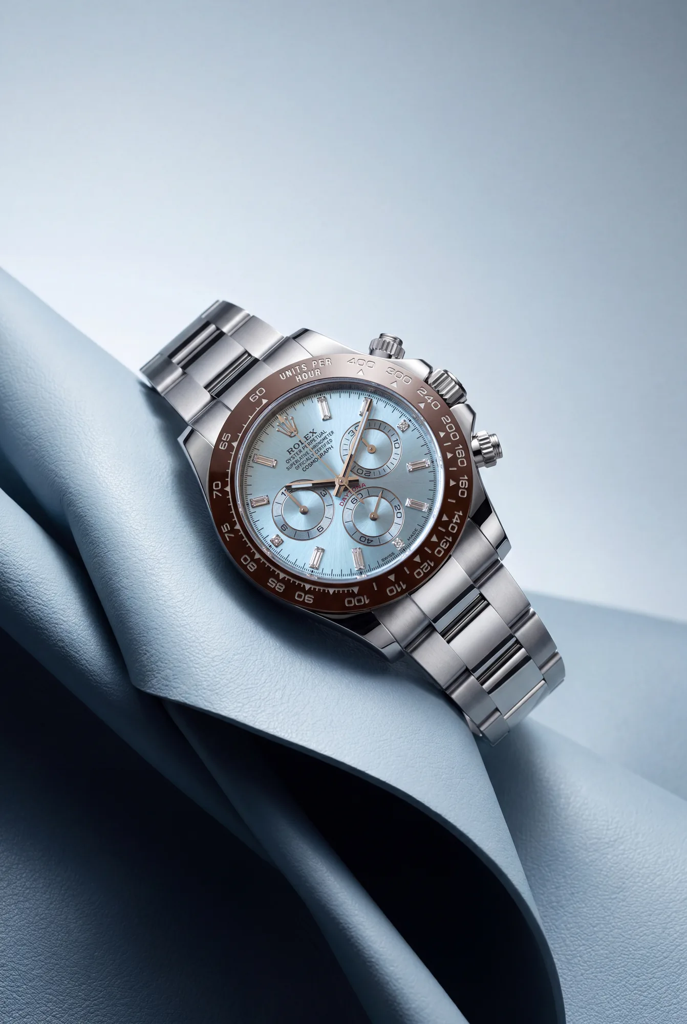 Rolex Cosmograph Daytona Platin mit eisblauem Zifferblatt